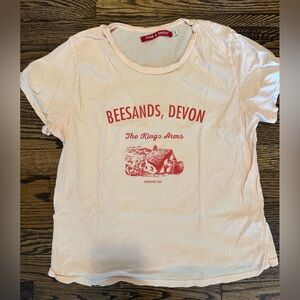 Pyne & Smith Pink Red Cotton T-Shirt small EUC